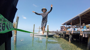 Slack lining in Eleuthera Bahamas