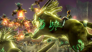 Twili Midna riding a huge Shadow Wolf like a boss