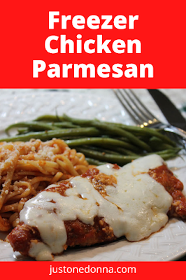 A semi-homemade, easy recipe for Chicken Parmesan to serve now or freeze for later.