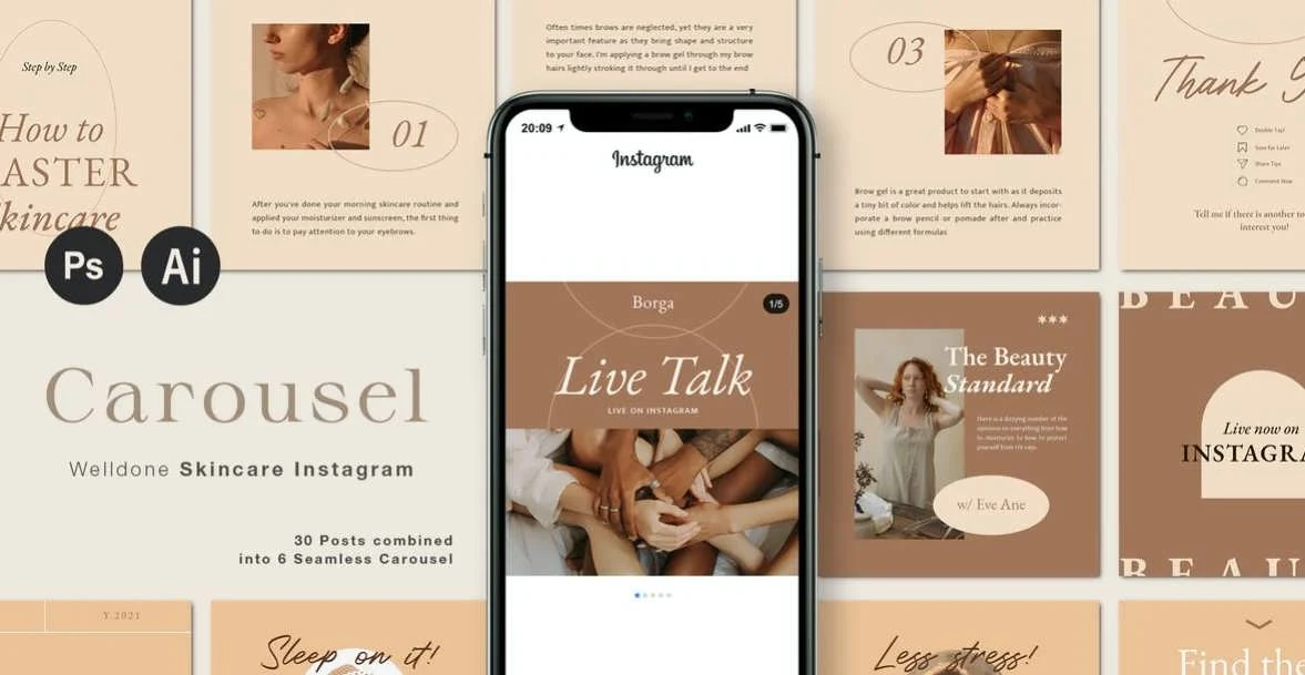 WELLDONE Instagram Carousel Template Download Free