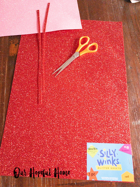 red Silly Winks glitter sheets