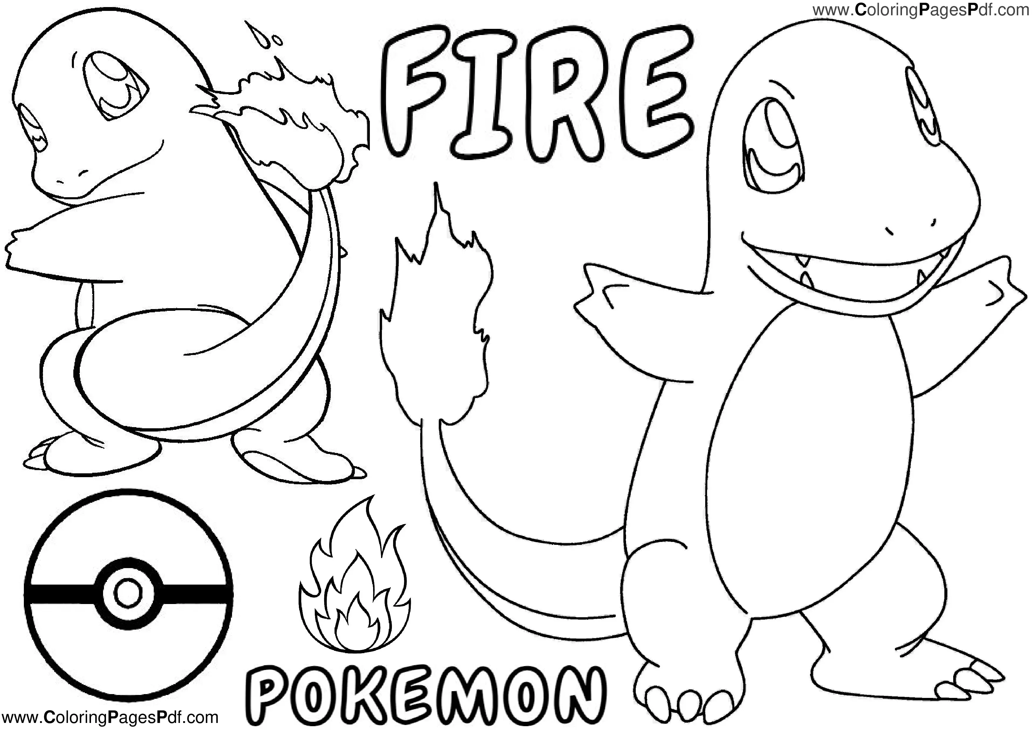 Fire Pokemon coloring pages