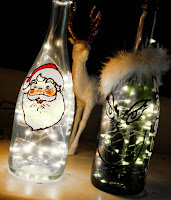 Manualidades de Navidad con botellas de vidrio recicladas