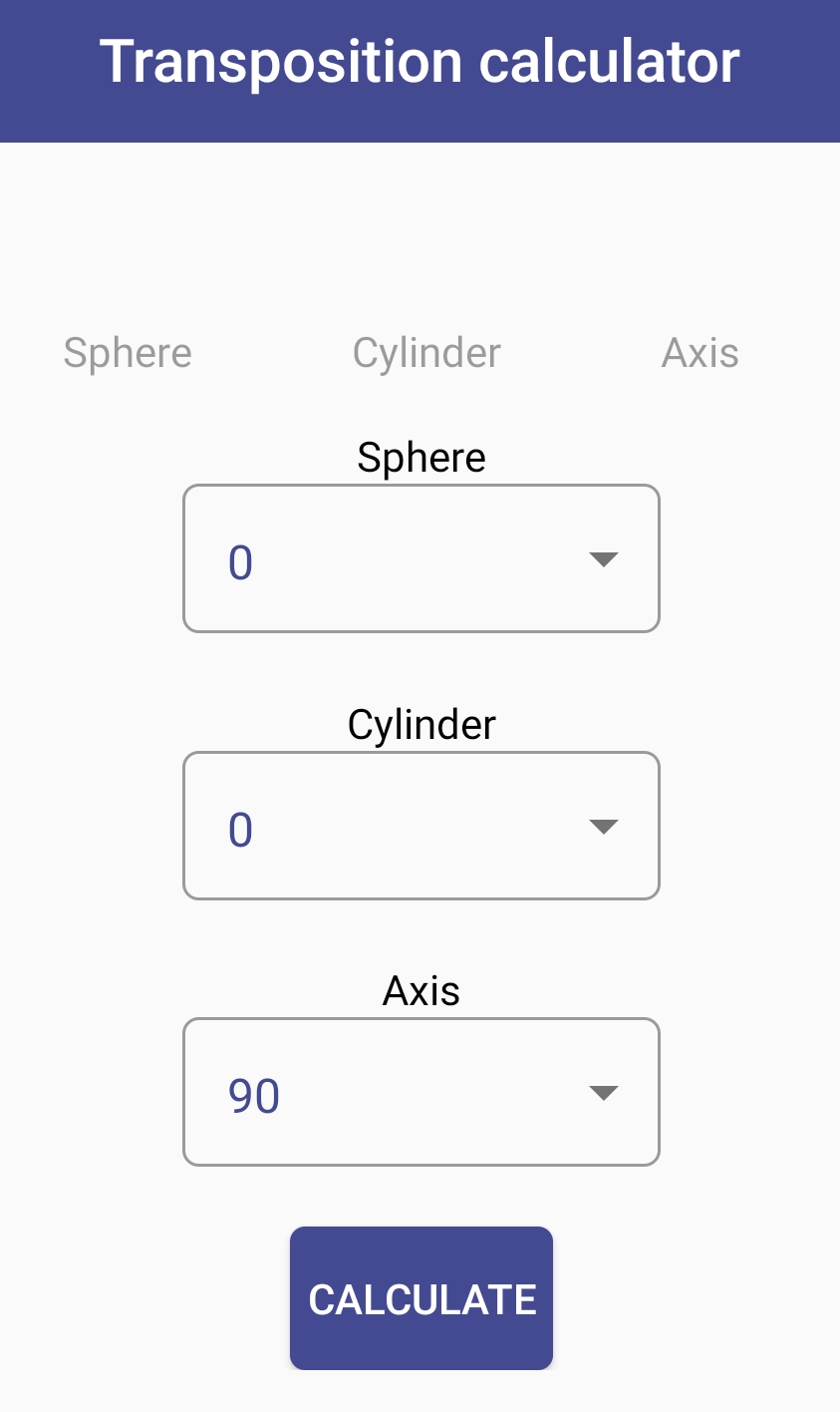 Optometry and ophthalmic calculators