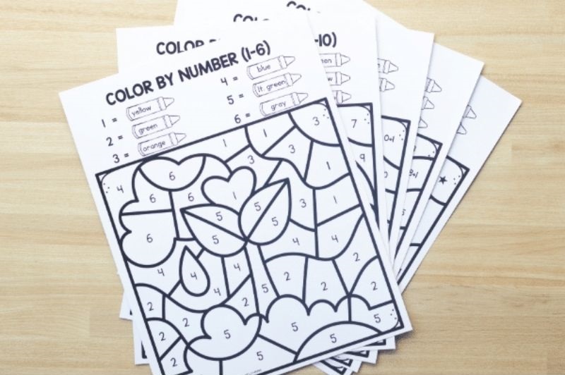 free earth day color by code pages