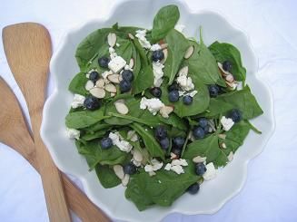 Spinach Salad featuring Blueberries and Feta