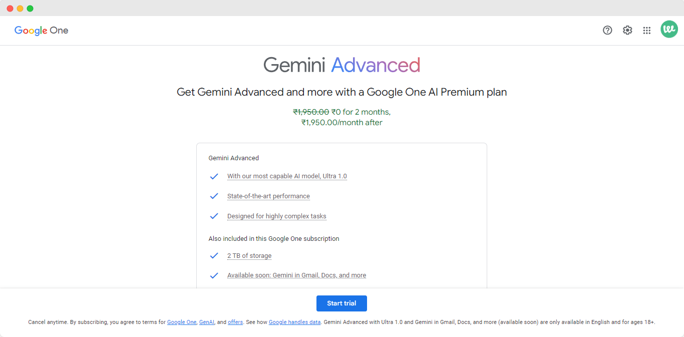 Google bard- Get Gemini Advanced and more with a Google One AI Premium plan