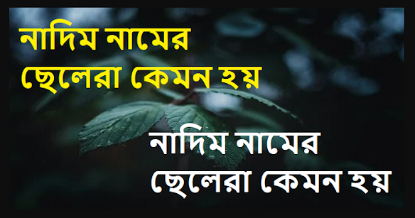 নাদিম নামের ছেলেরা কেমন হয়