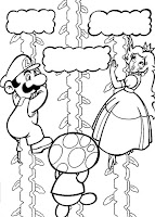 Mario and Princess Peach coloring page