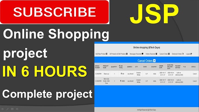 Online Shopping project in jsp (Eclipse IDE,Tomcat , MySQL Database)