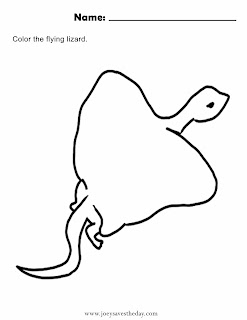 Flying lizard coloring sheet