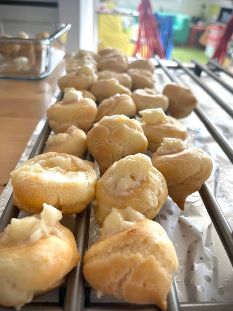 Profiteroles in the making