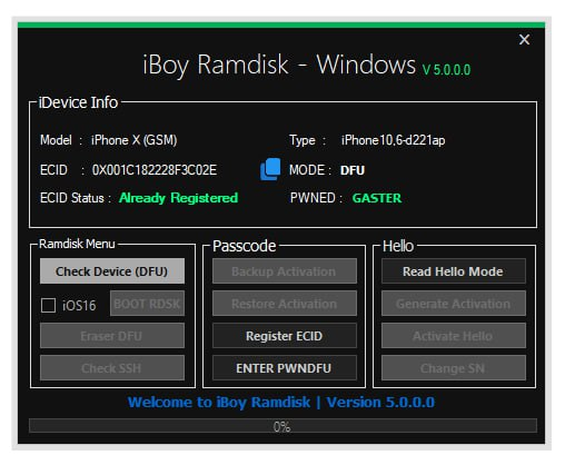Download iBoy Ramdisk Tool - ADDED AUTO ENTER PWNDFU MODE -2023