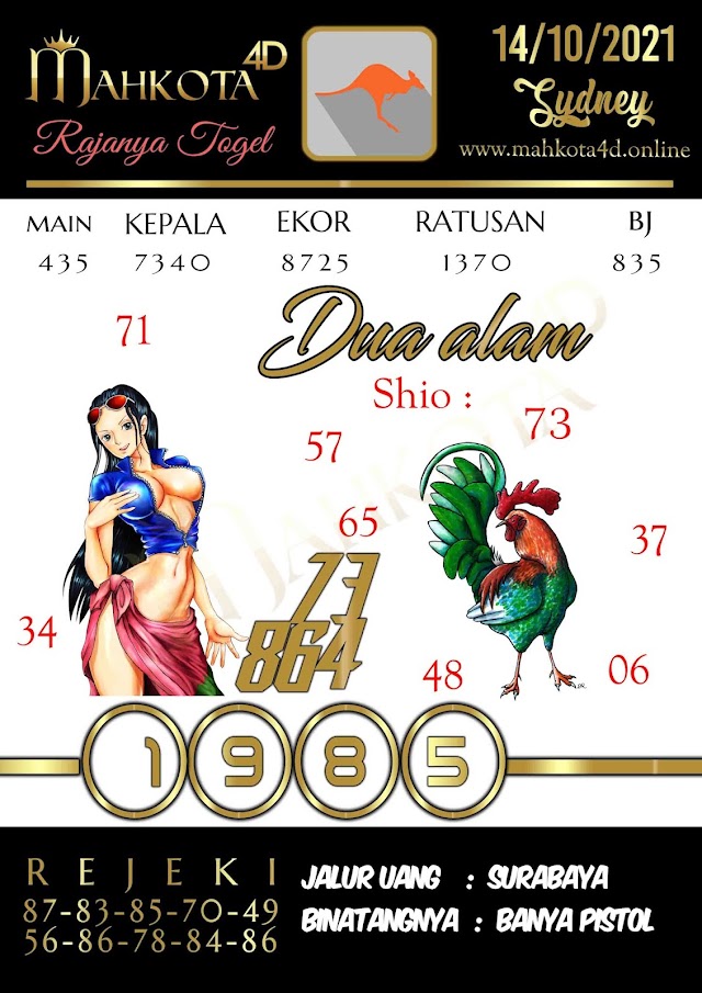 Syair Prediksi Jitu Sydney Pools - Togel Kamis, 14 - Oktober - 2021