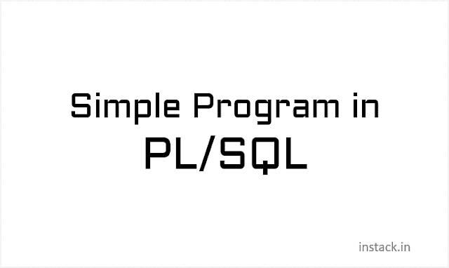 Simple Program in PL/SQL