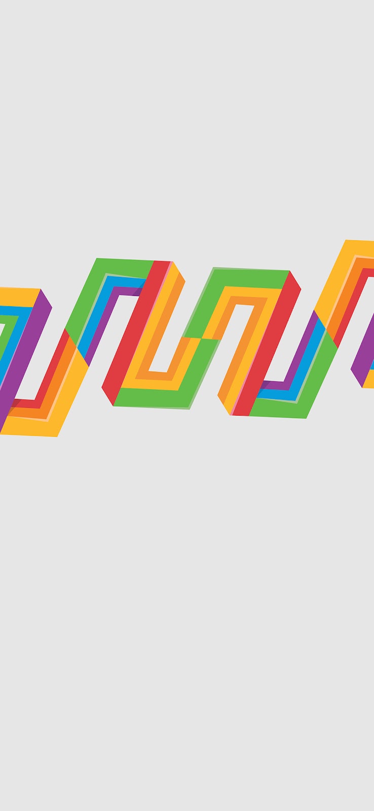 A colorful iPhone wallpaper featuring interlocking shapes in a variety of colors and patterns.
