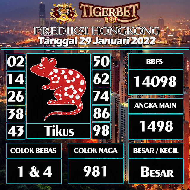 Prediksi Togel Hongkong Tanggal 29 Januari 2022 Tigerbet888