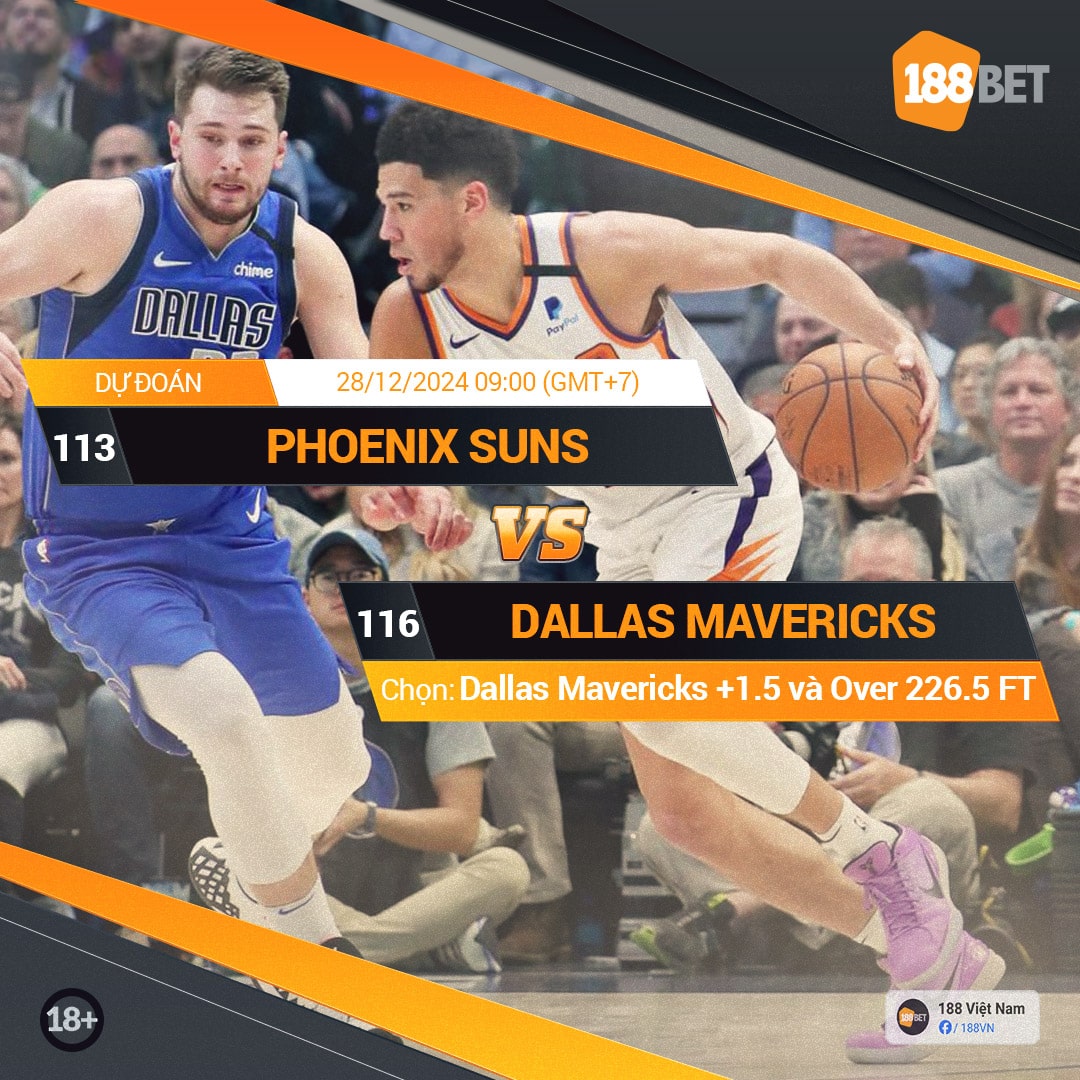 NHẬN ĐỊNH BÓNG RỔ #NBA TẠI 188VN! Phoenix Suns vs Dallas Mavericks (09:00, 28/12)