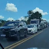 Carreta com combustível pega fogo na BR 101, em Humildes