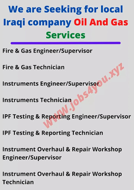 We are Seeking for local Iraqi ​company Oil And Gas Services