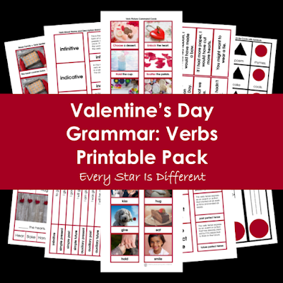 Valentine's Day Grammar: Verbs Printable Pack