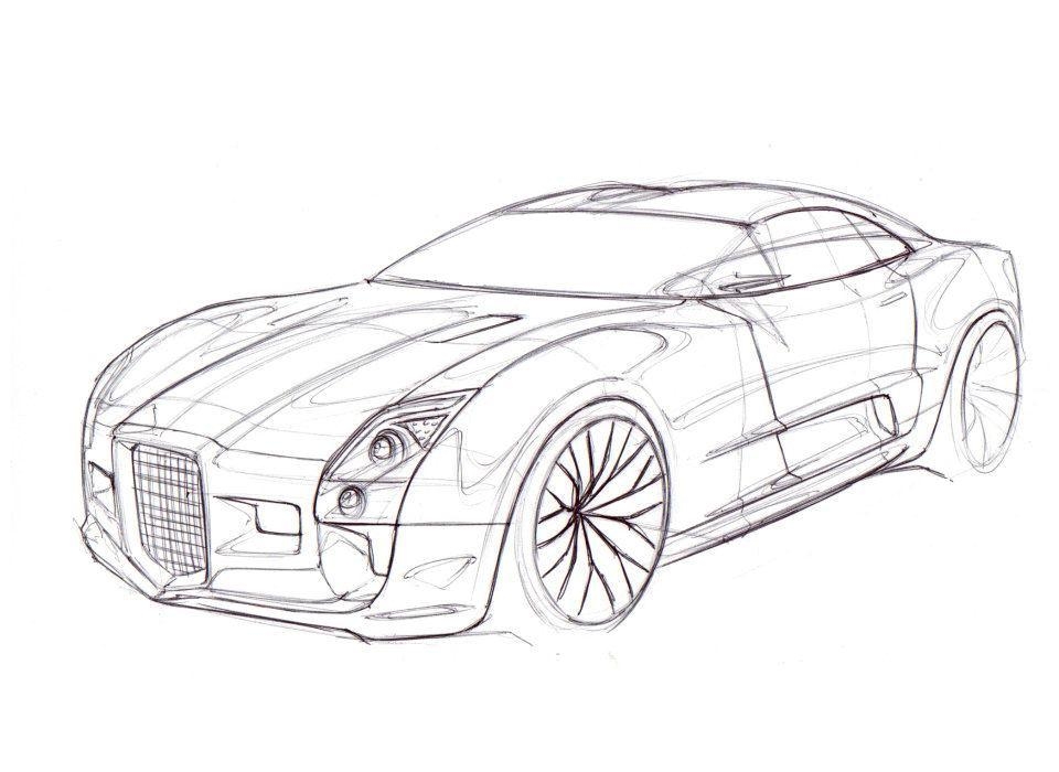 Sketch of Sports Car Coloring Pages