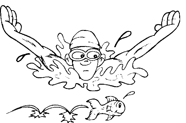 Free swimming coloring pages