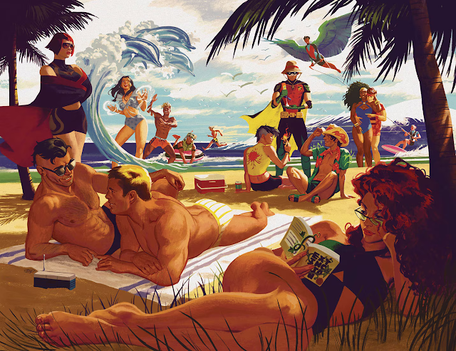 Apolo, Meia-Noite, Aquaman Jackson Hyde, Robin Tim Drake, DC Pride 2024 variant cover by David Talaski