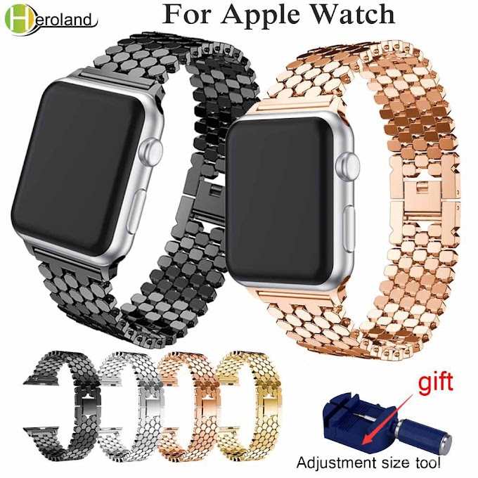 [ ih30za_q61 ] KbV8 Luxury Steel link bracelet strap for apple watch band 6 SE 5 4 3 2 1 42mm 38mm 44mm 40mm iwatch Belt