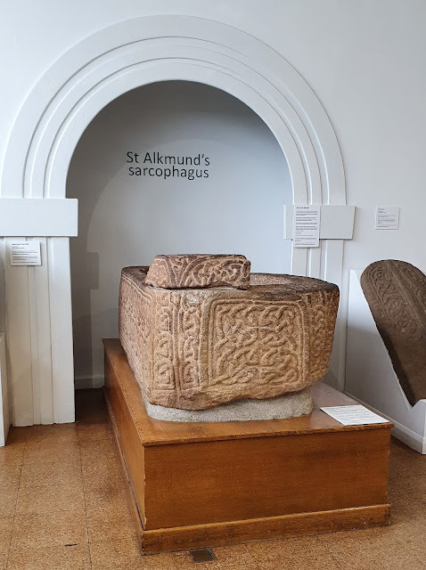 St Alkmund's stone granite Sarcophagus - moved when St Alkmunds church was demolished