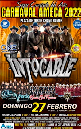 intocable carnaval ameca 2022