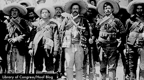 Pancho Villa and officers, 1916.