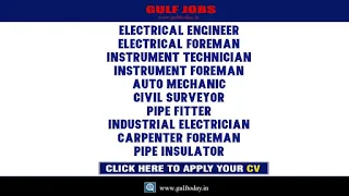 KSA Jobs-Electrical Engineer-Electrical Foreman-Instrument Technician-Instrument Foreman-Auto Mechanic-Civil Surveyor-Industrial Electrician