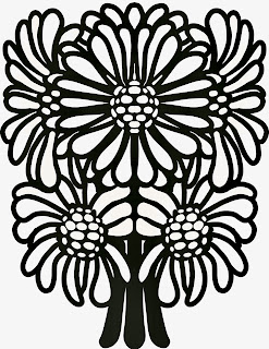 Scherenschnitte design of a flower bouquet