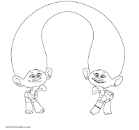 Satin and Chenille - Trolls coloring page
