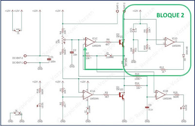 sección que supervisa y controla un voltaje maximo de 4.25v del circuito cargador avanzado.