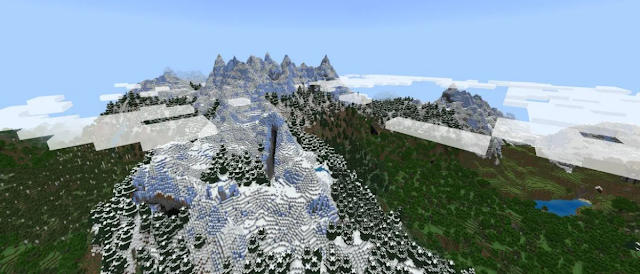 An image of the new mountains that are supposed to come out in the second part of the Minecraft caves and cliffs update