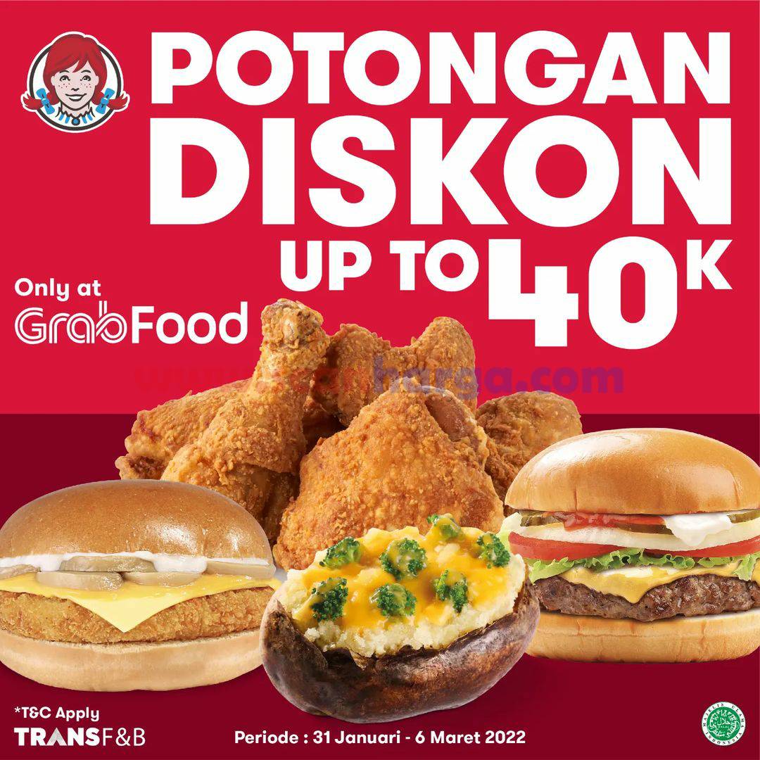 WENDYS Promo Spesial GRABFOOD DISKON hingga Rp 40.000