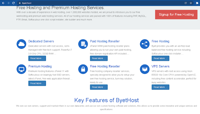 BYTHOST Web hosting service