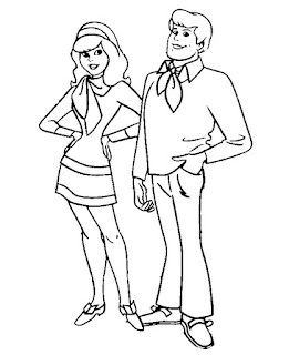 Daphne Blake and Fred Jones printable coloring pages