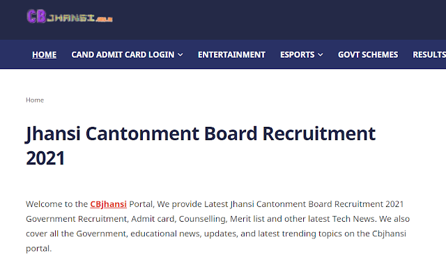 Cbjhansi.org.in  | Cbjhansi Cantonment Board
