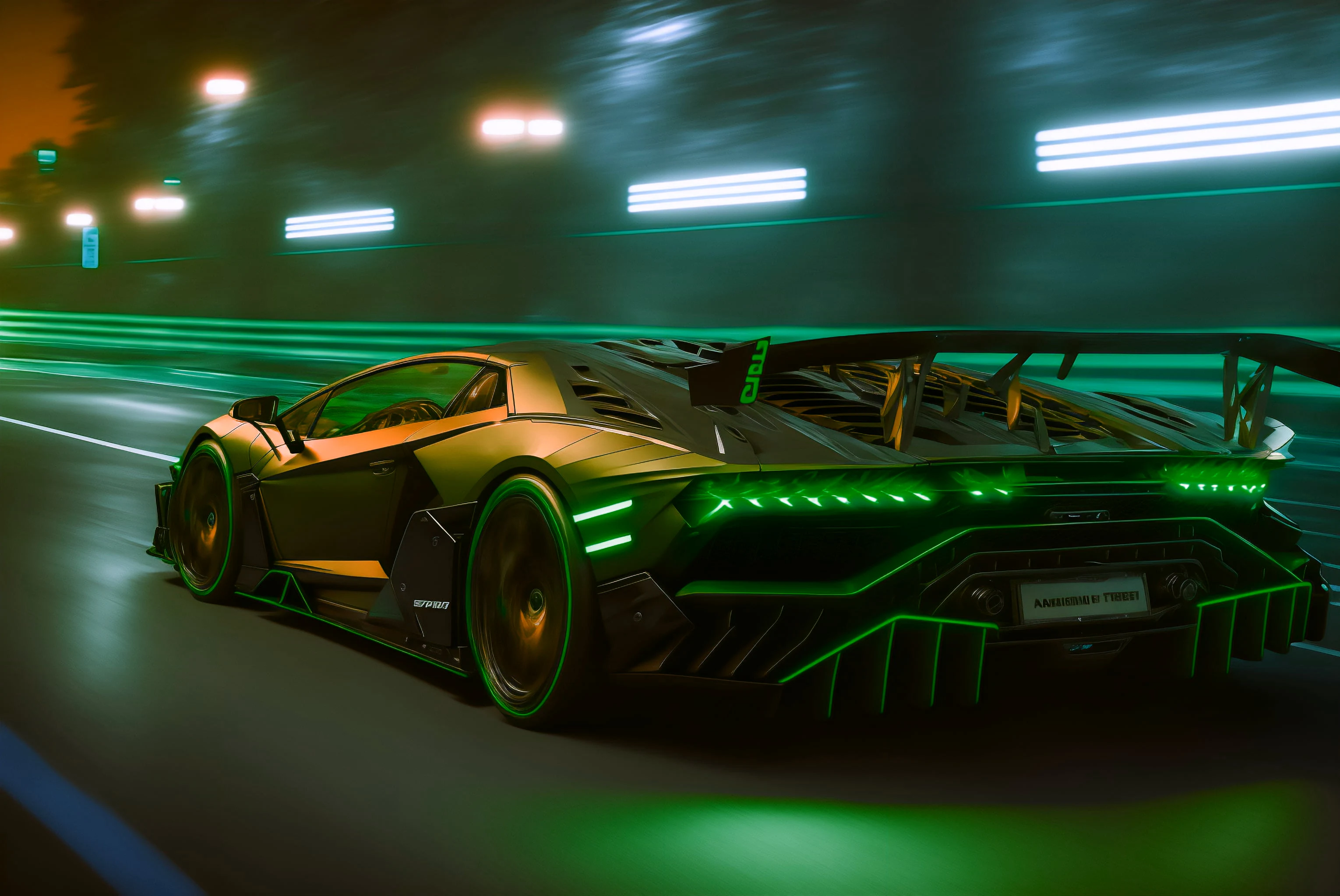 AI art, car, sports car, cyberpunk, futuristic, road, street, HD wallpaper