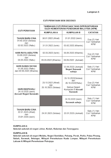 cuti perayaan 2022