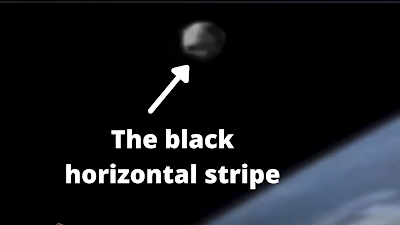 Here's the black horizontal stripe on the UFO Orb at the ISS.