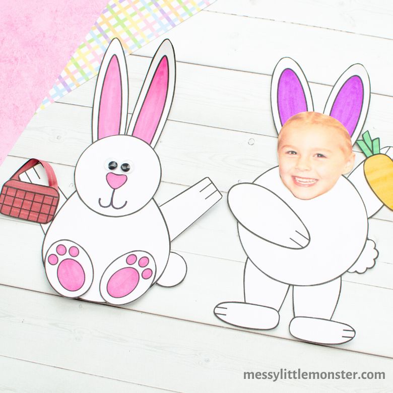 mix and match paper bunny craft for kids