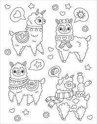 Free printable llama coloring page