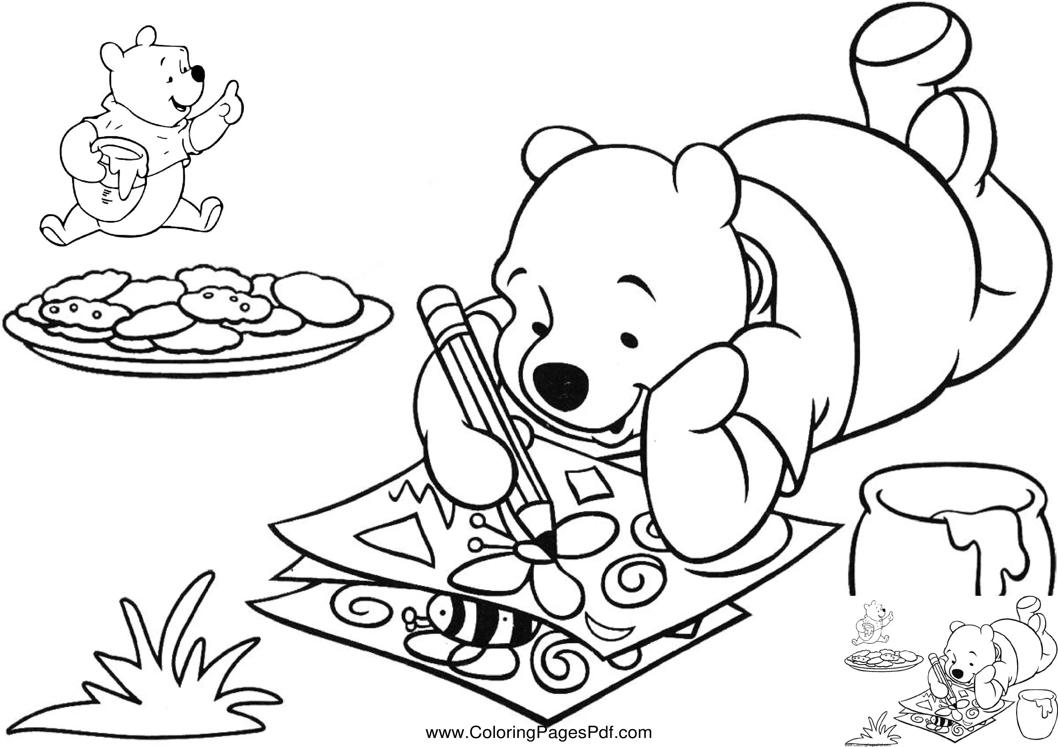 Winnie the pooh coloring pages for kids