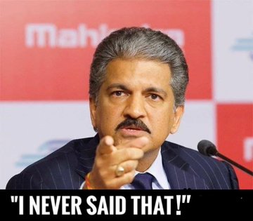 Fake news vs Anand Mahindra Sir I never said that👇