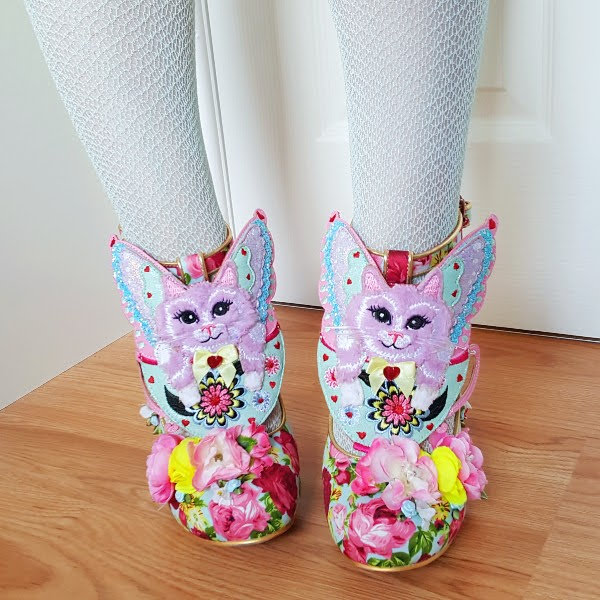 butterfly cat floral colourful shoes