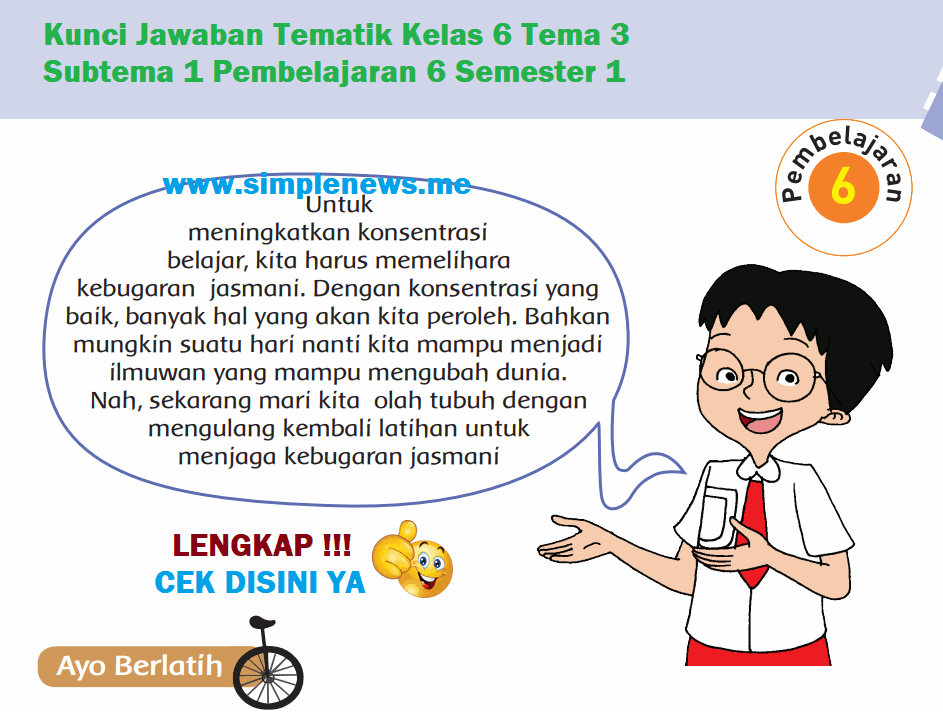 Kunci Jawaban Tematik Kelas 6 Tema 3 Subtema 1 Pembelajaran 6 www.simplenews.me